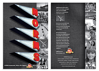 Norms Menu Front & Back Cover