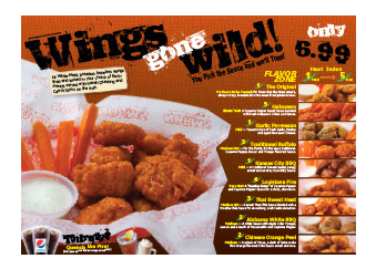 Norms Menu Insert - Wings Gone Wild